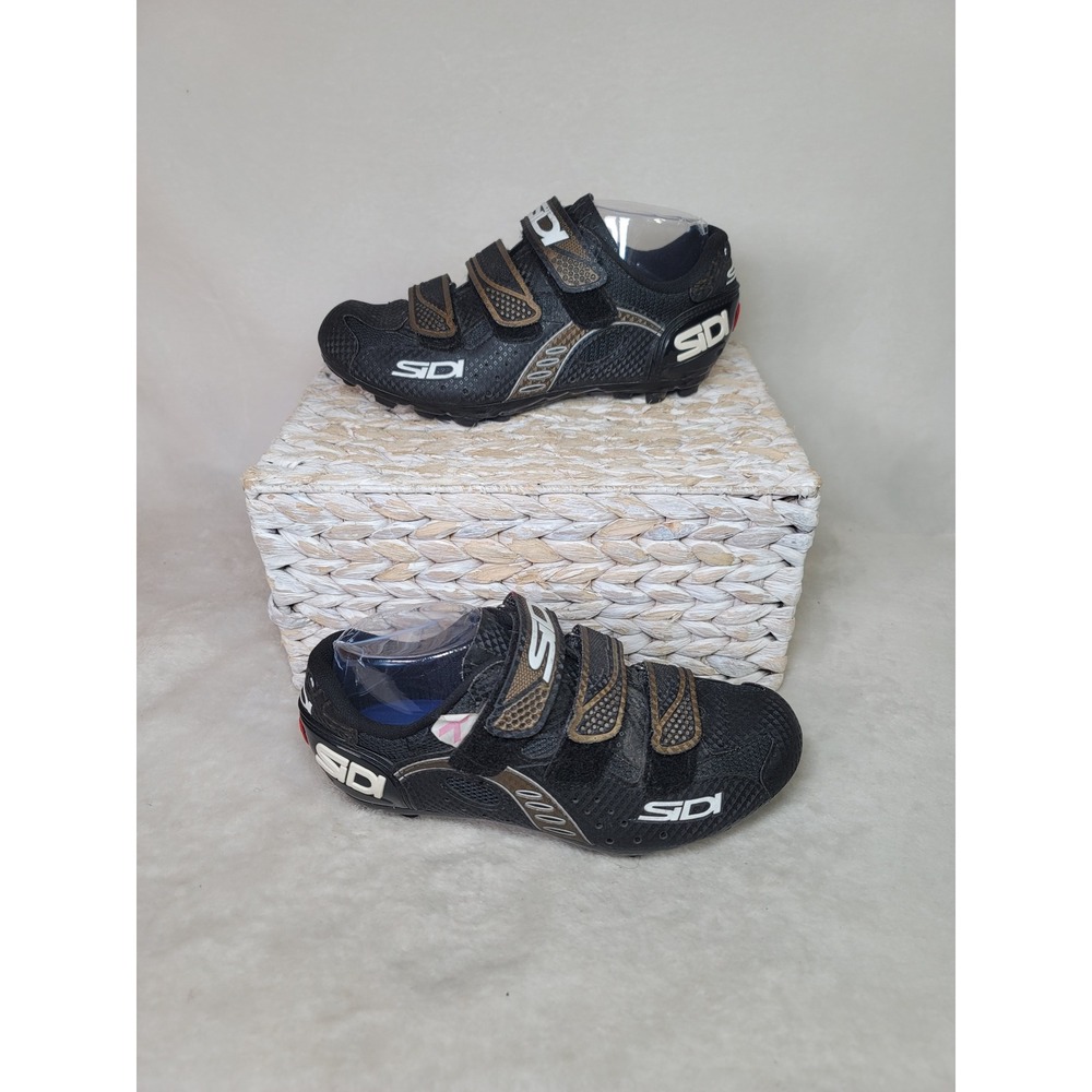 Sidi MTB Cycling Shoes Black Mens 7 Womens 9 EU 40 Triple Strap SPD Cleats